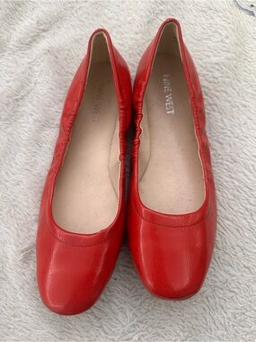 Nine West Red Leather Ballet Flats Size 6 1/2M